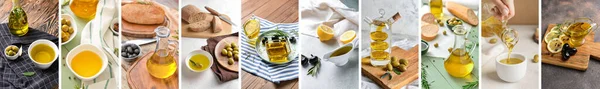 Collage Tasty Olive Oil — 스톡 사진