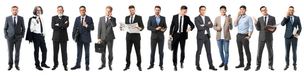 Set Many Businessmen Isolated White — Foto Stock