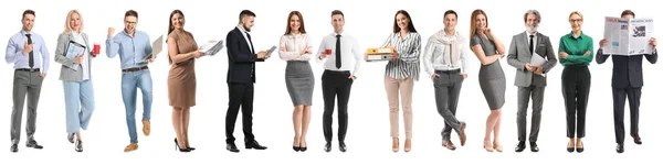 Set Many Business People Isolated White — Stock Fotó