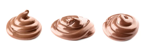 Chocolate Derretido Doce Isolado Branco — Fotografia de Stock
