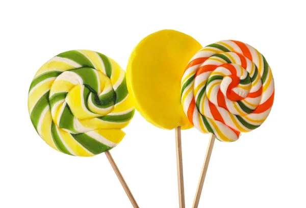 Different Lollipops White Background Closeup — Stock Photo, Image