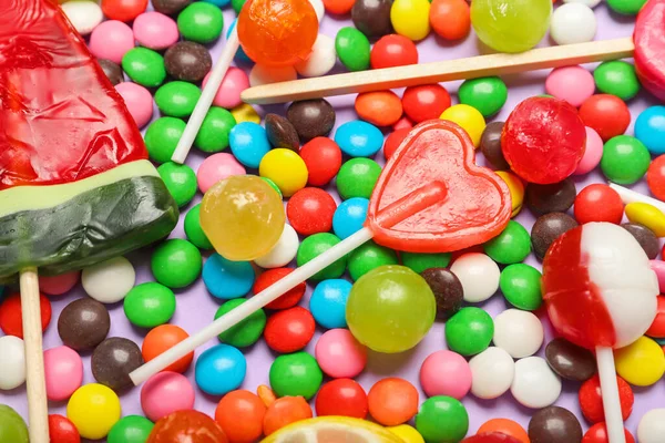 Wiele Słodkich Cukierków Jako Tło Zbliżenie — Zdjęcie stockowe