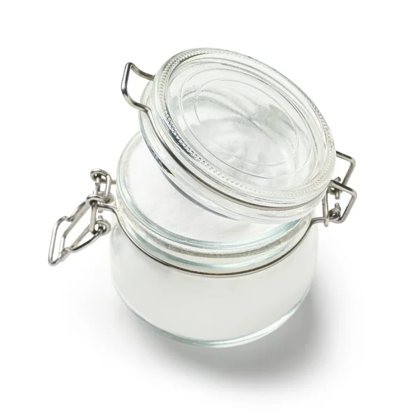Jar Baking Soda White Background — Stock Photo, Image