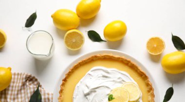 Sütlü lezzetli limonlu tart.