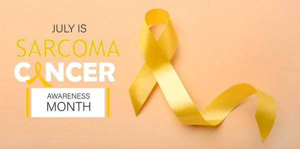 Sárga Szalag Szöveg Júlia Sarcoma Cancer Awareness Month Színes Háttér — Stock Fotó