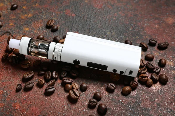 Modern Vape Mod Coffee Beans Color Background Closeup — Foto de Stock