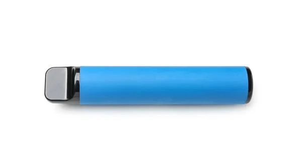 Синя Одноразова Електронна Сигарета Білому Тлі — стокове фото