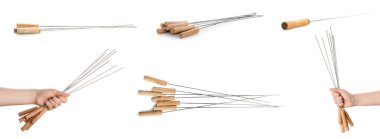 kümesi üzerinde beyaz izole şişleri