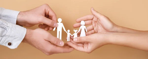 Hands Figure Family Color Background Love Relationships Concept — Foto de Stock