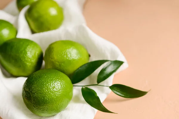 Ripe Limes Color Background Closeup — Stockfoto