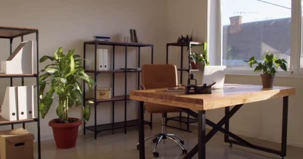 Interior Modern Stylish Office Workplace — Stock Video