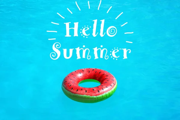 Inflatable Ring Swimming Pool Hello Summer — Fotografia de Stock
