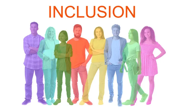 Many Different People Word Inclusion White Background — 스톡 사진