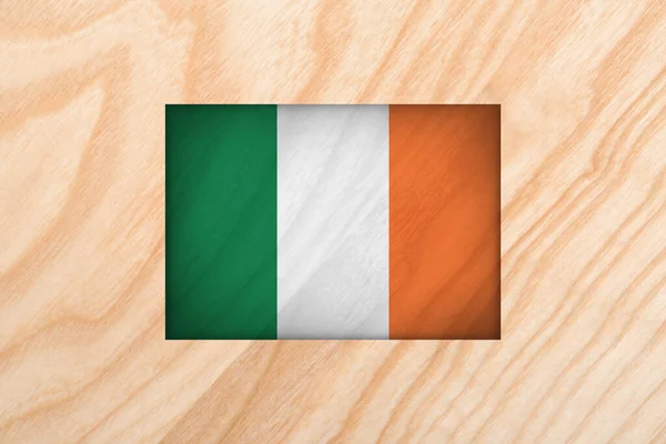 Ιρλανδική Σημαία Ξύλινο Φόντο — Φωτογραφία Αρχείου