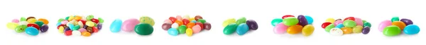 Set Colorful Jelly Beans White Background —  Fotos de Stock