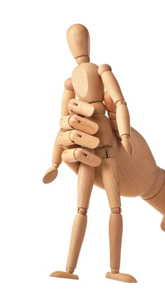 Wooden Hand Mannequin White Background — Stock Photo, Image