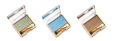 Beyaz arkaplanda güzel göz falı seti, üst görünüm