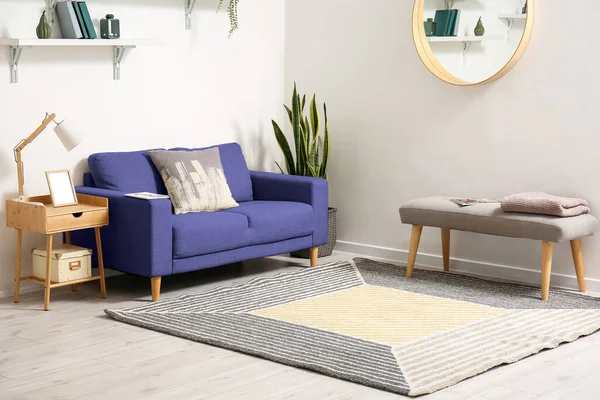 Interior Stylish Living Room Sofa Table Banquette — Stock Photo, Image