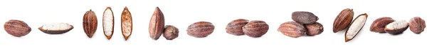 Beyaz Arka Planda Taze Kakao Meyveleri — Stok fotoğraf