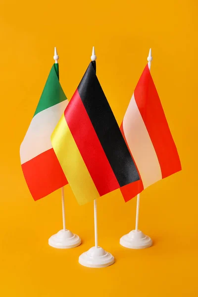 Flaggor Tyskland Italien Och Österrike Färg Bakgrund — Stockfoto