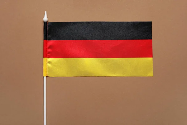 Σημαία Της Γερμανίας Καφέ Φόντο Κοντινό Πλάνο — Φωτογραφία Αρχείου