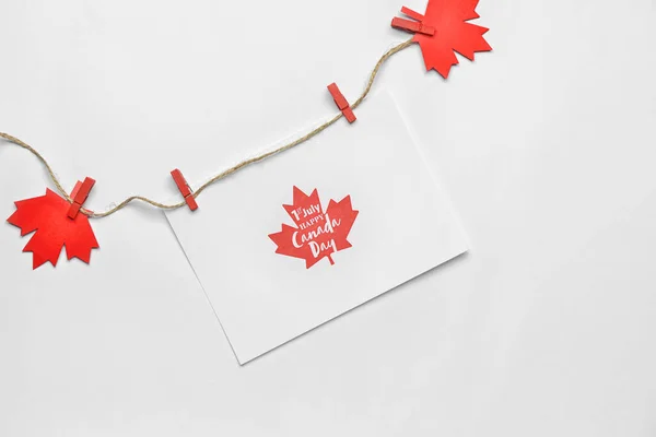 Paper Card Text 1St July Happy Canada Day Light Background — Stock Photo, Image