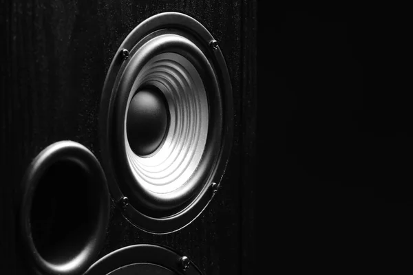 Modern Loudspeaker Dark Background Closeup — Stock fotografie