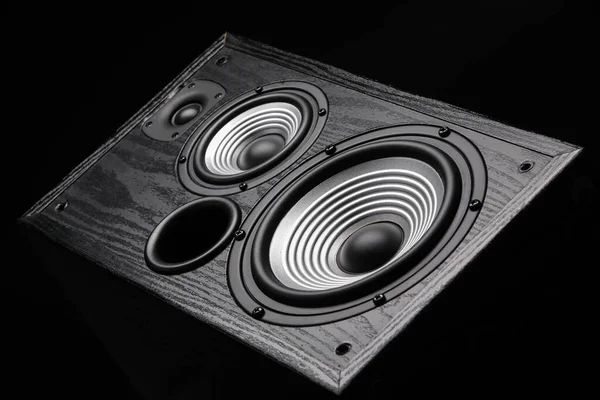 Modern Loudspeaker Black Background — Stock Photo, Image