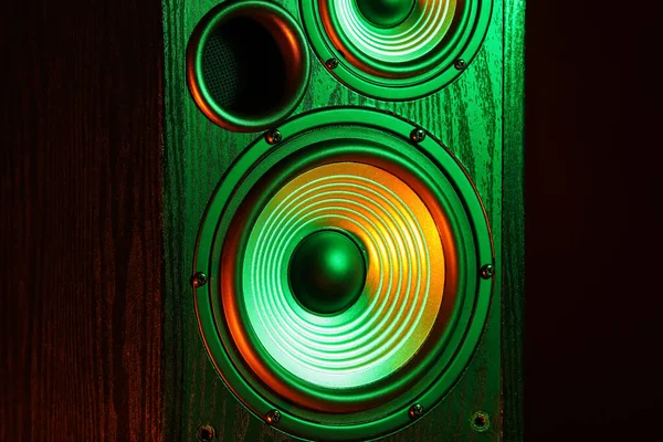 Modern Loudspeaker Black Background Closeup —  Fotos de Stock