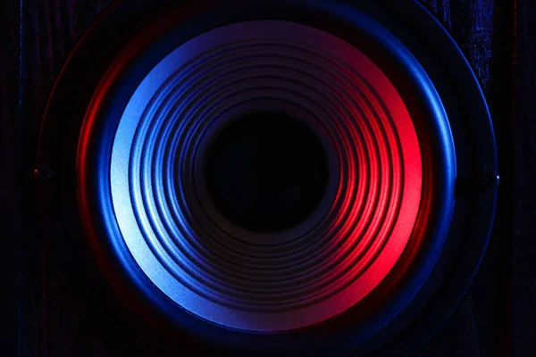 Modern Black Loudspeaker Closeup View — Stock Photo, Image