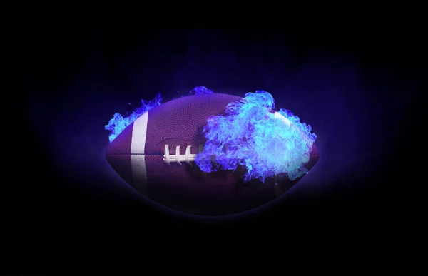 Burning Rugby Ball Black Background — Stock Photo, Image