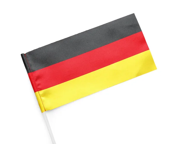 Εθνική Σημαία Της Γερμανίας Λευκό Φόντο Κοντινό Πλάνο — Φωτογραφία Αρχείου