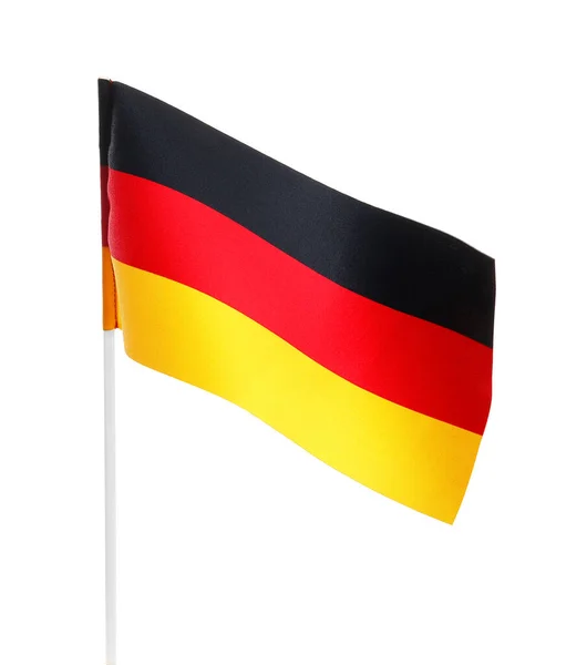Σημαία Της Γερμανίας Λευκό Φόντο Κοντινό Πλάνο — Φωτογραφία Αρχείου