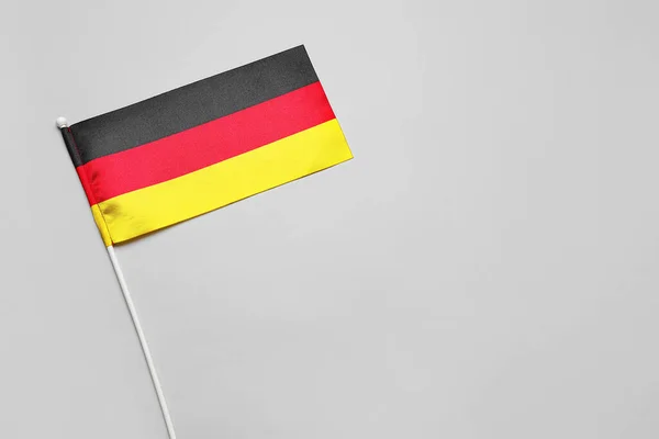 Nationell Flagga Tyskland Grå Bakgrund Närbild — Stockfoto