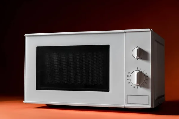 White Microwave Oven Color Background — Stock Photo, Image