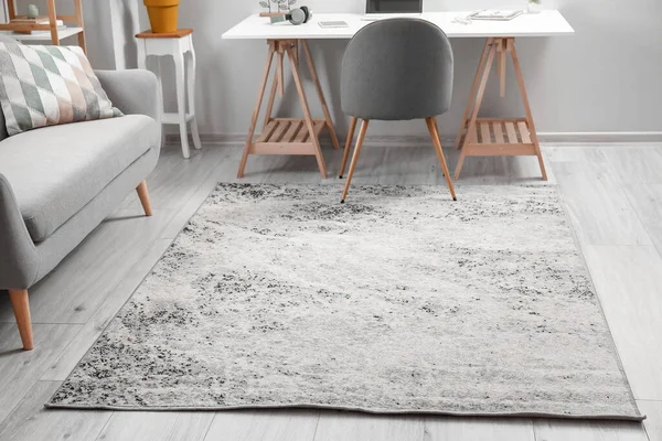 Soft Carpet Wooden Floor Stylish Room Interior — Stock Photo, Image
