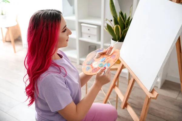 Bella Donna Con Capelli Luminosi Quadro Pittura Casa — Foto Stock