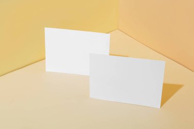 Renk arkaplanı üzerine iki boş sayfa