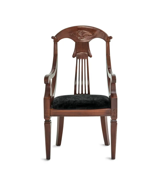 Elegant Wooden Chair White Background — Zdjęcie stockowe