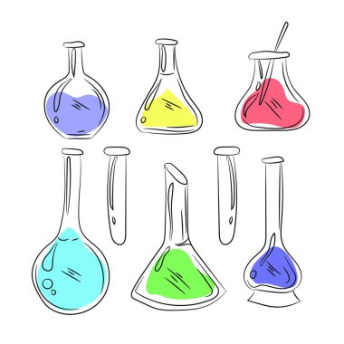 Beyaz arka plan üzerinde farklı Laboratuar kapkacakları