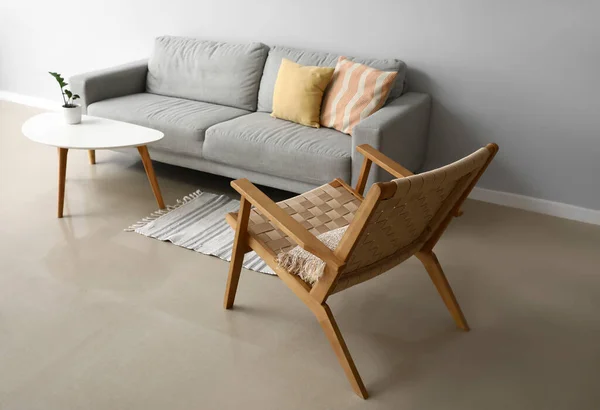 Interior Stylish Living Room Modern Armchair Sofa — Stock Photo, Image