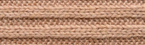 Texture Brown Knitted Fabric Background Banner Design — Fotografia de Stock