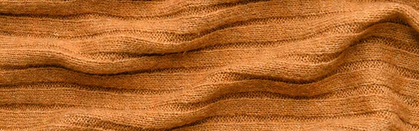 Narancssárga Kötött Szövet Textúrája Háttérként Tervezési Lobogó — Stock Fotó