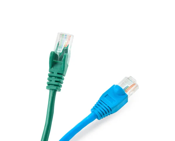 Modern Internet Cables Isolated White Background Closeup — Φωτογραφία Αρχείου