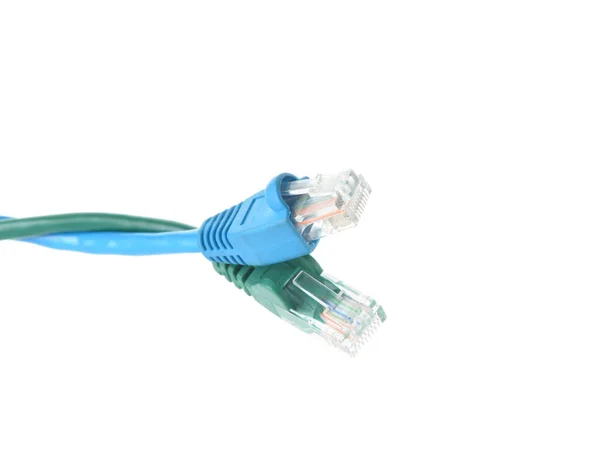 Cables Internet Modernos Aislados Sobre Fondo Blanco Primer Plano —  Fotos de Stock