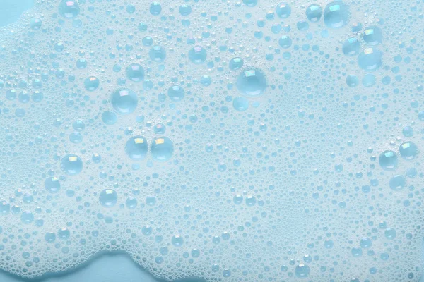 Water Soap Foam Blue Background — Stockfoto