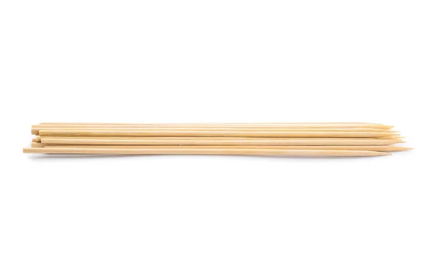 Wooden Skewers White Background — Zdjęcie stockowe