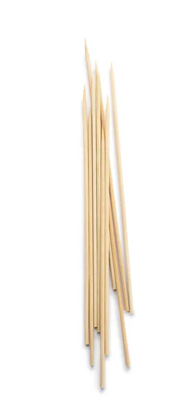 Wooden Skewers White Background — Stock Photo, Image