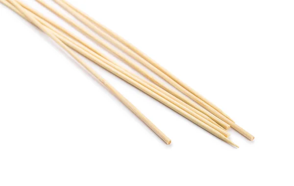 Wooden Skewers White Background — Stok Foto