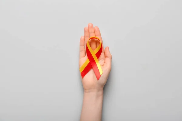 Woman Awareness Ribbon Light Background Hepatitis Concept — Stockfoto